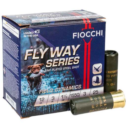 Fiocchi Flyway 12 Gauge 3in #3 1-1/5oz Waterfowl Shotshells – 25 Rounds – #3