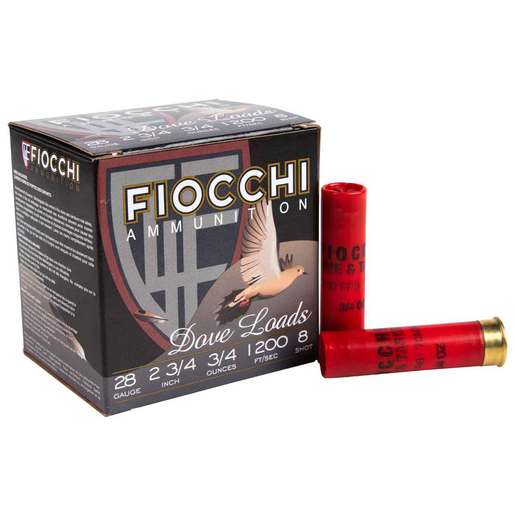 Fiocchi Game And Target 28 Gauge 2-3/4in #8 3/4oz Shotshells – 25 Rounds – #8
