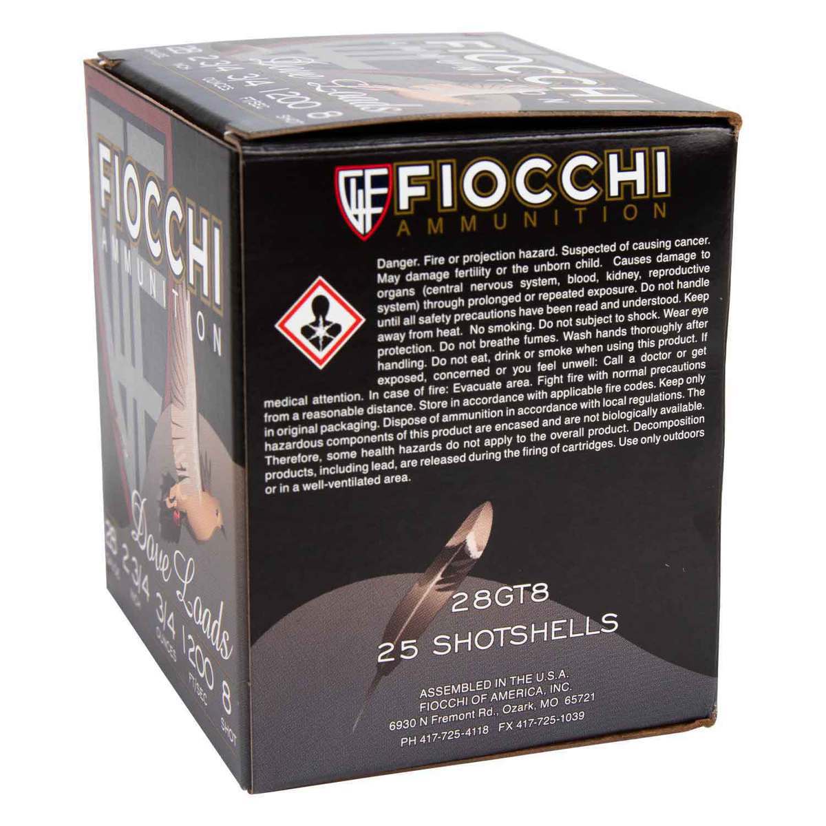 Fiocchi Game And Target 28 Gauge 2-3/4in #8 3/4oz Shotshells - 25 Rounds Fiocchi Game And Target 28 Gauge 2-3/4in #8 3/4oz Shotshells - 25 Rounds