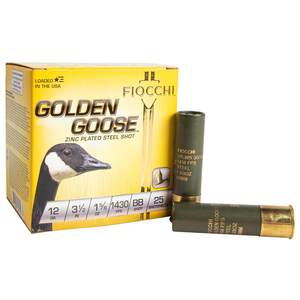 Fiocchi Golden Goose 12 Gauge 3-1/2in BB 1-5/8oz Waterfowl Shotshells - 25 Rounds Fiocchi Golden Goose 12 Gauge 3-1/2in BB 1-5/8oz Waterfowl Shotshells - 25 Rounds