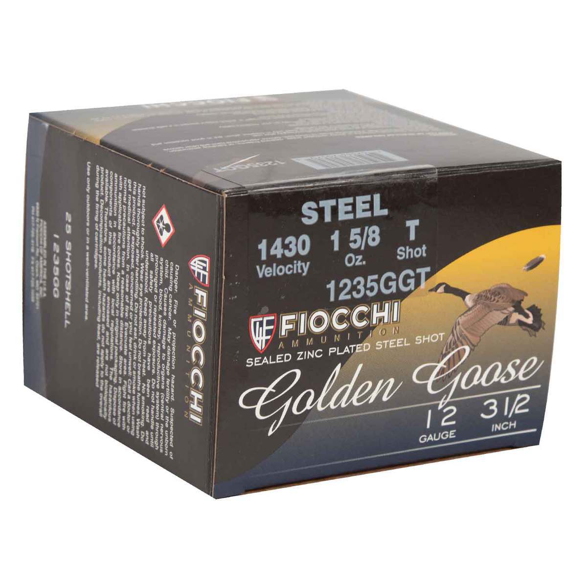 Fiocchi Golden Goose 12 Gauge 3-1/2in T 1-5/8oz Waterfowl Shotshells - 25 Rounds Fiocchi Golden Goose 12 Gauge 3-1/2in T 1-5/8oz Waterfowl Shotshells - 25 Rounds