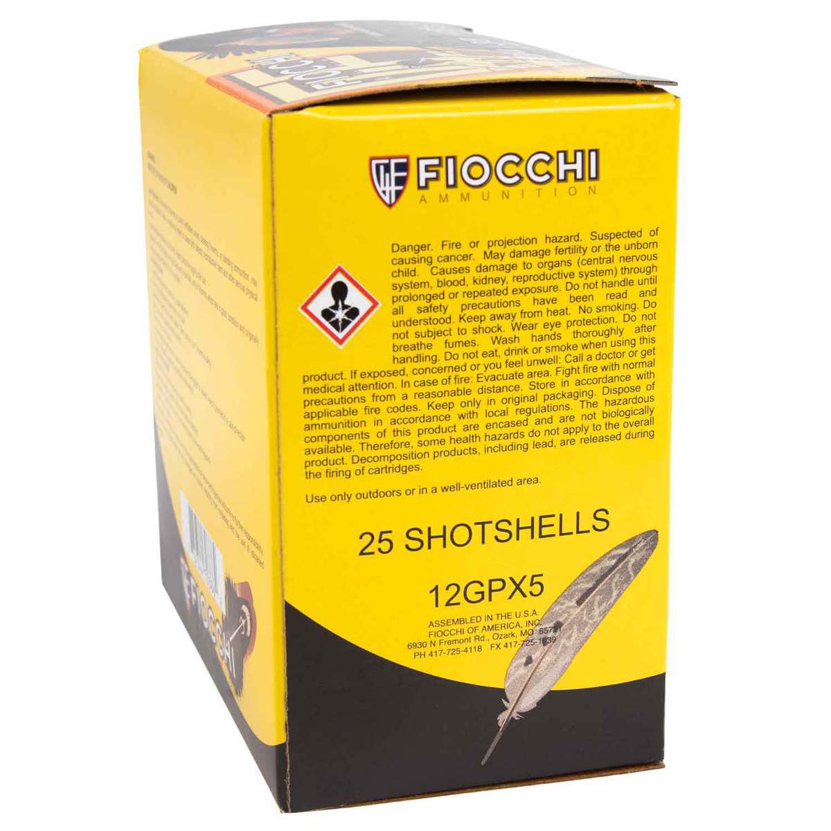 Fiocchi Golden Pheasant 12 Gauge 2-34in #5 1-3/8oz Shotshells - 25 Rounds Fiocchi Golden Pheasant 12 Gauge 2-34in #5 1-3/8oz Shotshells - 25 Rounds