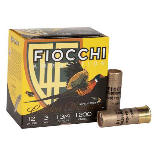 Fiocchi Golden Pheasant 12 Gauge 3in #6 1-3/4oz Upland Shotshells – 25 Rounds – #6