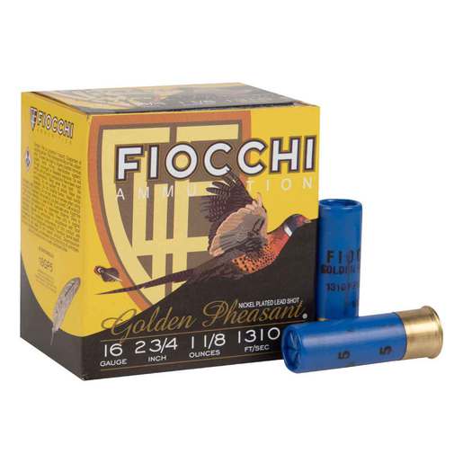 Fiocchi Golden Pheasant 16 Gauge 2-3/4in #5 1-1/8oz Upland Shotshells – 25 Rounds – #5