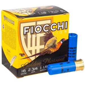 Fiocchi Golden Pheasant 16 Gauge 2-3/4in #6 1-1/8oz Upland Shotshells - 25 Rounds