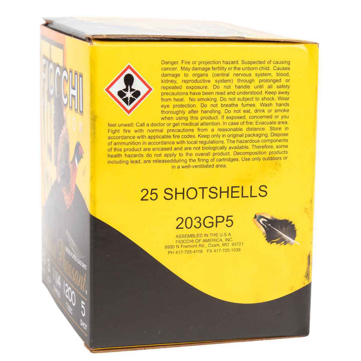 Fiocchi Golden Pheasant 20 Gauge 3in #5 1-1/4oz Shotshells - 25 Rounds Fiocchi Golden Pheasant 20 Gauge 3in #5 1-1/4oz Shotshells - 25 Rounds
