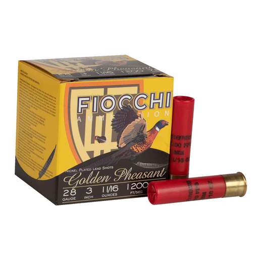 Fiocchi Golden Pheasant 28 Gauge 3in #7.5 1-1/16oz Upland Shotshells – 25 Rounds – #7.5