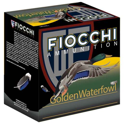 Fiocchi Golden Waterfowl 12 Gauge 3in #4 1-1/4oz Waterfowl Shotshells Ammo - 25 Rounds Ammo - #4 25 Rounds - #4 Ammo