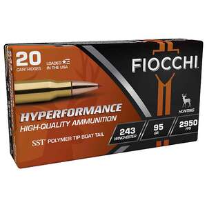 Fiocchi Hyperformance 243 Winchester 95gr SST Rifle Ammo - 20 Rounds