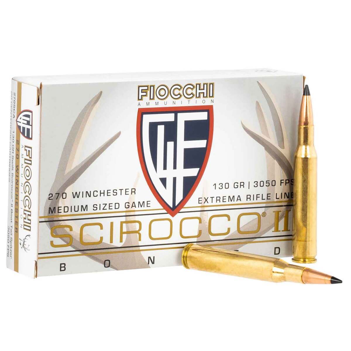 Fiocchi Hyperformance 270 Winchester 130gr Swift Scirocco II Bonded Rifle Ammo - 20 Rounds Fiocchi Hyperformance 270 Winchester 130gr Swift Scirocco II Bonded Rifle Ammo - 20 Rounds