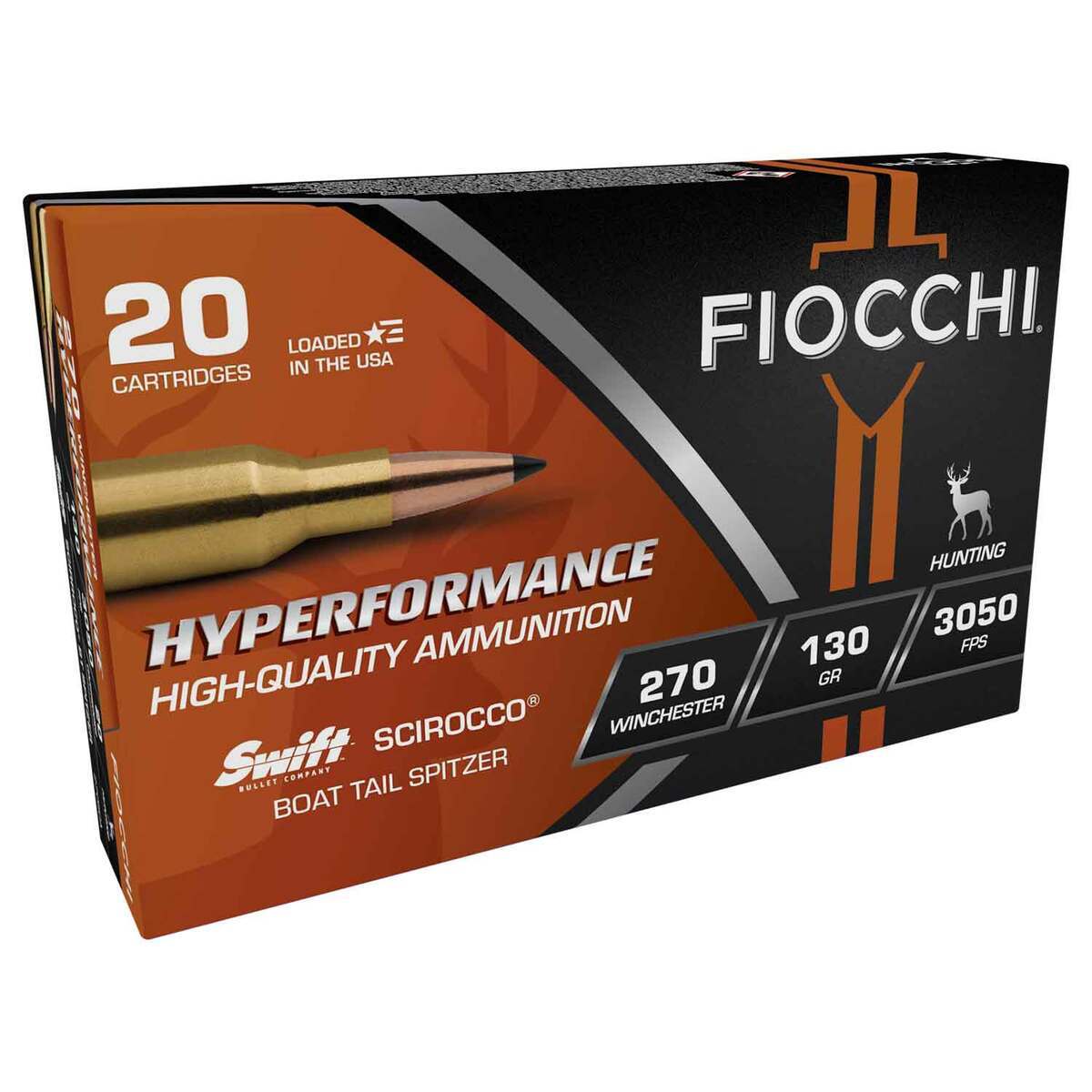 Fiocchi Hyperformance 270 Winchester 130gr Swift Scirocco II Bonded Rifle Ammo - 20 Rounds Fiocchi Hyperformance 270 Winchester 130gr Swift Scirocco II Bonded Rifle Ammo - 20 Rounds