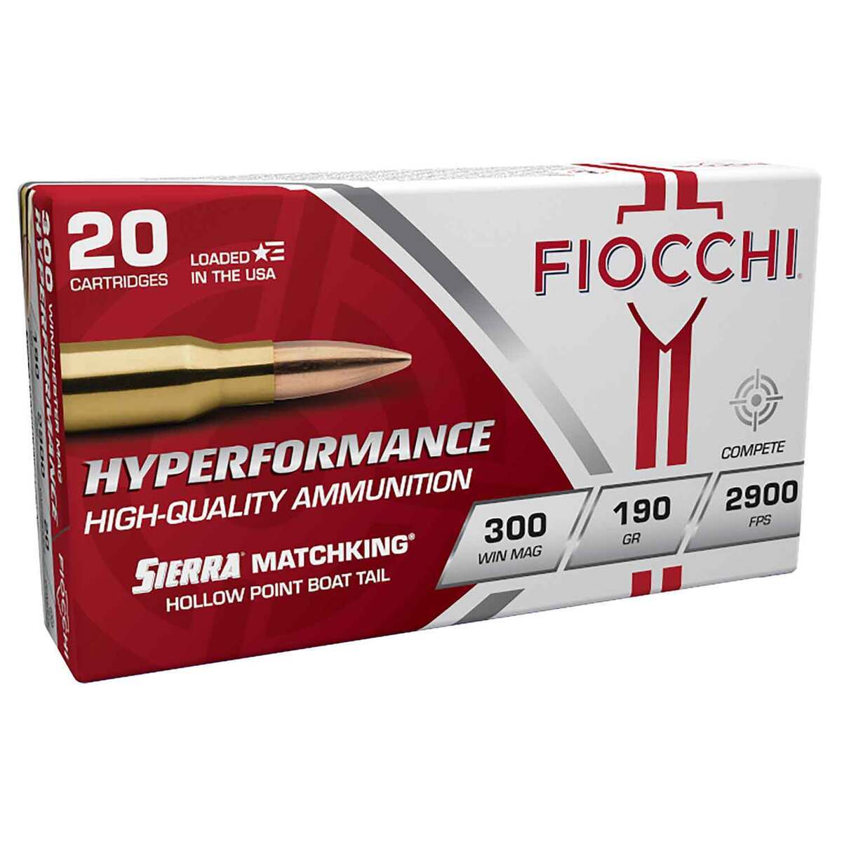 Fiocchi Hyperformance 300 Winchester Magnum 190 gr Sierra MatchKing HPBT Rifle Ammo - 20 Rounds Fiocchi Hyperformance 300 Winchester Magnum 190 gr Sierra MatchKing HPBT Rifle Ammo - 20 Rounds