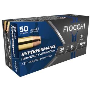 Fiocchi Hyperformance 32 Auto (ACP) 60gr XTP HP Handgun Ammo - 50 Rounds