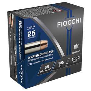 Fiocchi Hyperformance 38 Special +P 125gr XTP HP Handgun Ammo - 25 Rounds