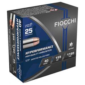 Fiocchi Hyperformance 40 S&W 155gr XTP HP Handgun Ammo - 25 Rounds
