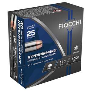 Fiocchi Hyperformance 40 S&W 180gr XTP HP Handgun Ammo - 25 Rounds
