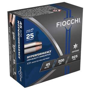 Fiocchi Hyperformance 45 Auto (ACP) 200gr XTP HP Handgun Ammo - 25 Rounds