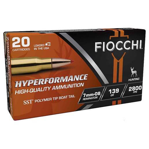 Fiocchi Hyperformance 7mm-08 Remington 139gr SST Rifle Ammo Ammo - 20 Rounds 20 Rounds Ammo