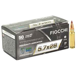Fiocchi Hyperformance Defense 5.7x28mm 35gr JF Handgun Ammo - 50 Rounds