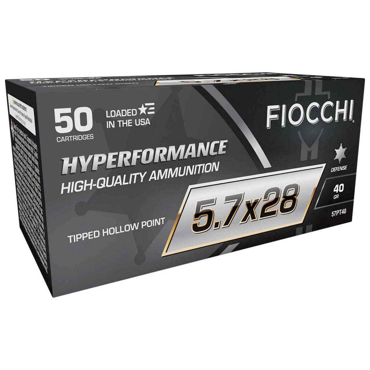 Fiocchi Hyperformance Defense 5.7x28mm 40gr THP Handgun Ammo - 50 Rounds Fiocchi Hyperformance Defense 5.7x28mm 40gr THP Handgun Ammo - 50 Rounds