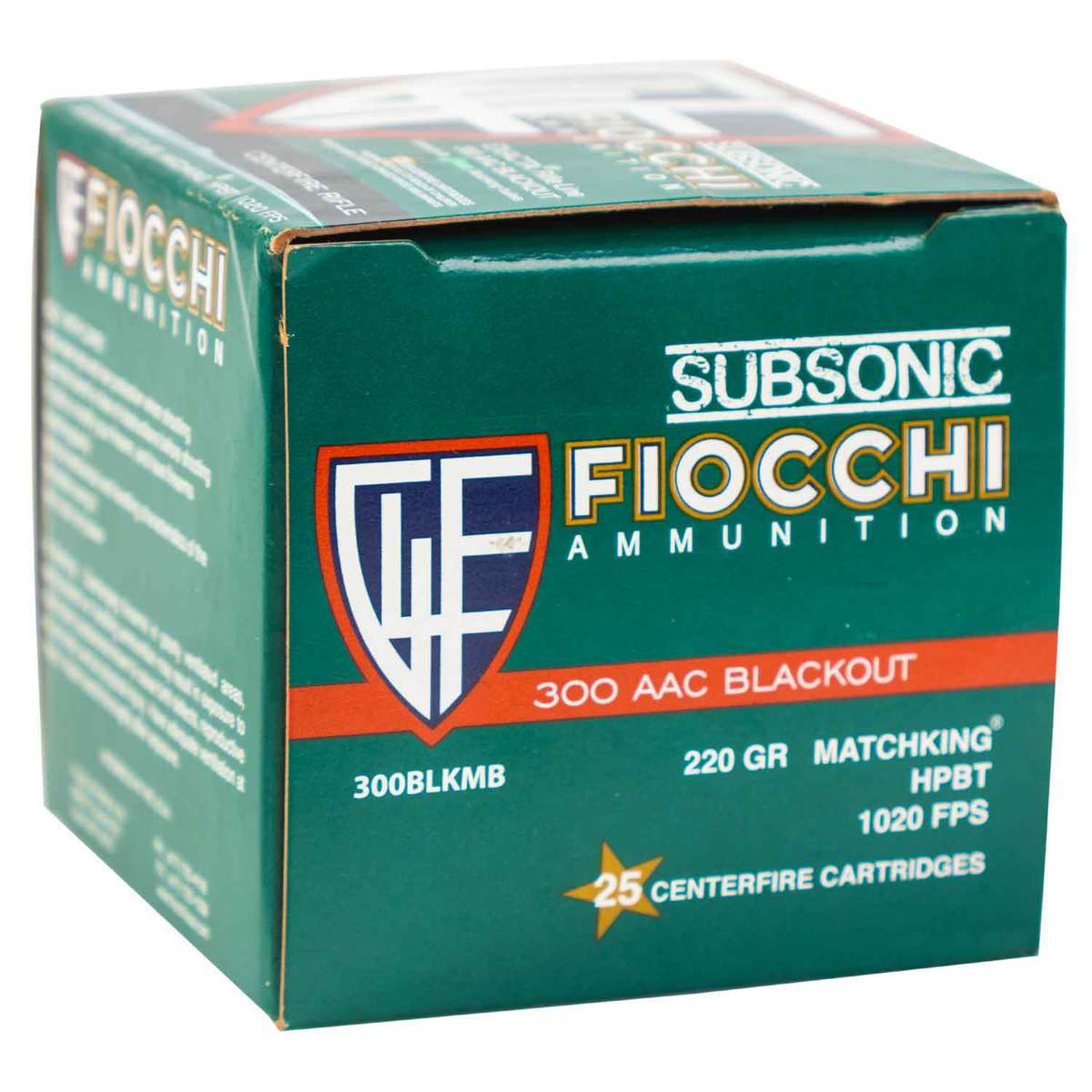 Fiocchi Matchking 300 AAC Blackout 220gr HPBTMK Rifle Ammo - 25 Rounds Fiocchi Matchking 300 AAC Blackout 220gr HPBTMK Rifle Ammo - 25 Rounds