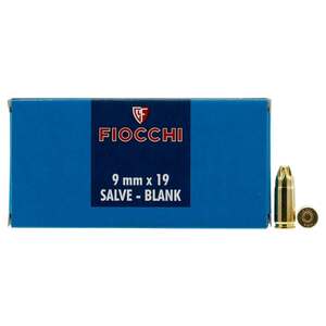Fiocchi Pistol 9mm Luger Blank Handgun Ammo - 50 Rounds