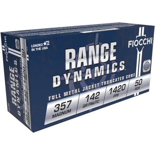 Fiocchi Range Dynamics 357 Magnum 142gr FMJTC Handgun Ammo Ammo - 50 Rounds 50 Rounds Ammo