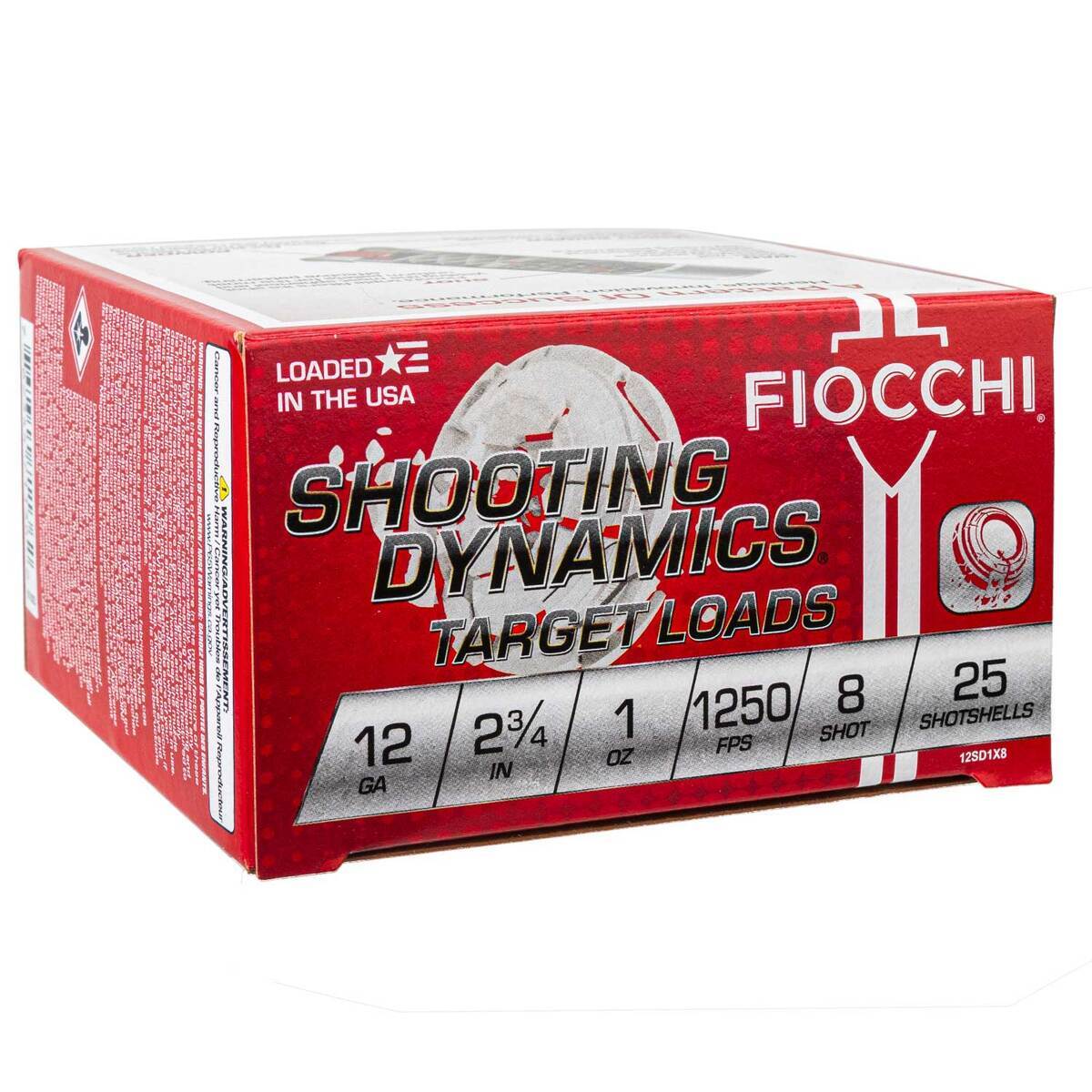 Fiocchi Shooting Dynamics 12 Gauge 2-3/4in #8 1oz Target Shotshells - 25 Rounds Fiocchi Shooting Dynamics 12 Gauge 2-3/4in #8 1oz Target Shotshells - 25 Rounds
