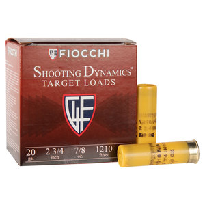 Fiocchi Shooting Dynamics 20 Gauge 2-3/4in #8 7/8oz Target Shotshells - 25 Rounds Fiocchi Shooting Dynamics 20 Gauge 2-3/4in #8 7/8oz Target Shotshells - 25 Rounds