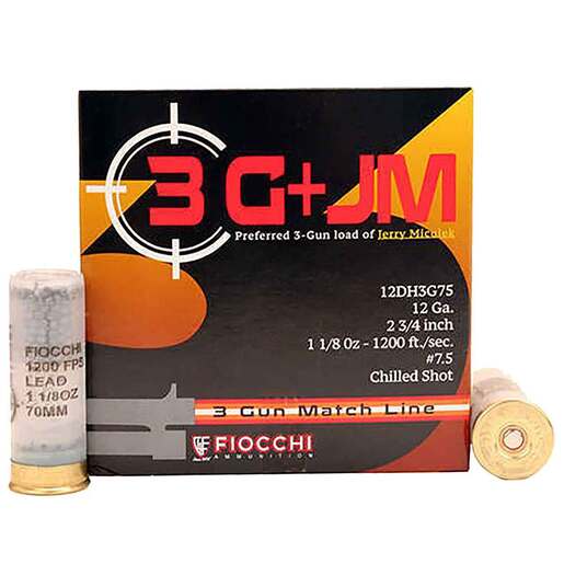 Fiocchi Shooting Dynamics 3-Gun Match 12 Gauge 2-3/4in #7.5 1-1/8oz Target Shotshells Ammo - 25 Rounds Ammo - #7.5 25 Rounds - #7.5 Ammo