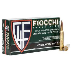 Fiocchi Shooting Dynamics 7mm Remington Magnum 139gr PSP Rifle Ammo - 20 Rounds