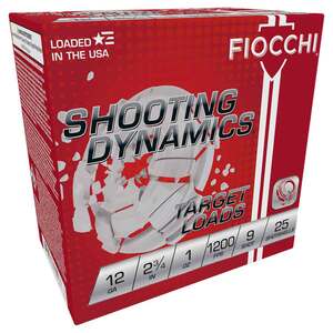 Fiocchi Shooting Dynamics Target 12 Gauge 2-3/4in #9 1oz Target Shotshells - 25 Rounds Fiocchi Shooting Dynamics Target 12 Gauge 2-3/4in #9 1oz Target Shotshells - 25 Rounds
