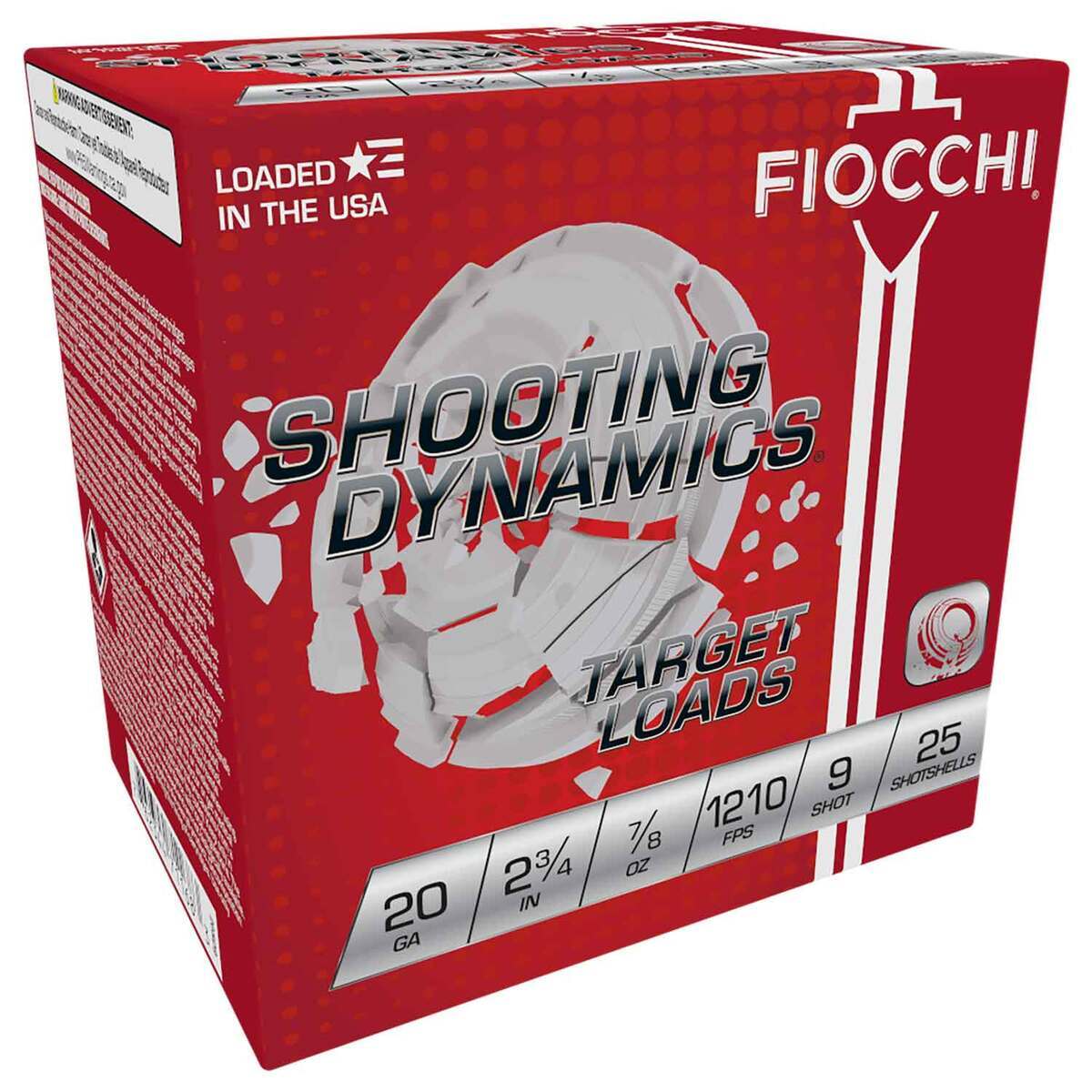 Fiocchi Shooting Dynamics Target 20 Gauge 2-3/4in #9 7/8oz Target Shotshells - 25 Rounds Fiocchi Shooting Dynamics Target 20 Gauge 2-3/4in #9 7/8oz Target Shotshells - 25 Rounds