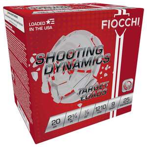 Fiocchi Shooting Dynamics Target 20 Gauge 2-3/4in #9 7/8oz Target Shotshells - 25 Rounds