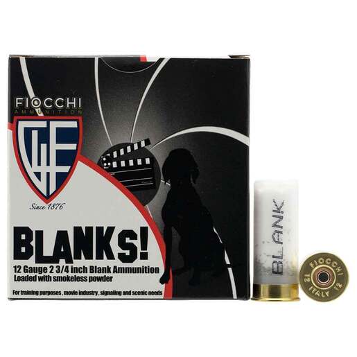 Fiocchi Shotgun 12 Gauge 2-3/4in Blank Shotshells – 25 Rounds
