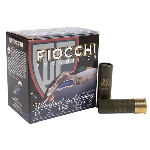 Fiocchi Speed Steel 12 Gauge 3in #2 1-1/8oz Waterfowl Shotshells Ammo - 25 Rounds Ammo - #2 25 Rounds - #2 Ammo