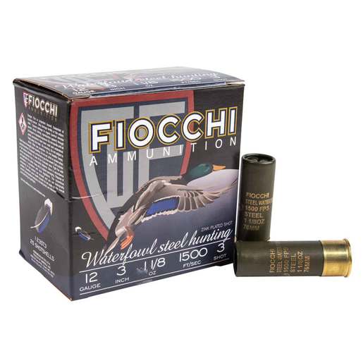 Fiocchi Speed Steel 12 Gauge 3in #3 1-1/8oz Shotshells – 25 Rounds – #3