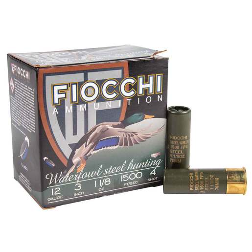Fiocchi Speed Steel 12 Gauge 3in #4 1-1/8oz Shotshells – 25 Rounds – #4