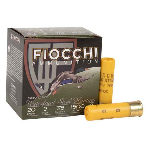 Fiocchi Speed Steel 20 Gauge 3in #3 7/8oz Waterfowl Shotshells – 25 Rounds – #3
