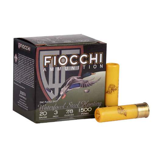 Fiocchi Speed Steel 20 Gauge 3in #4 7/8oz Waterfowl Shotshells Ammo - 25 Rounds Ammo - #4 25 Rounds - #4 Ammo