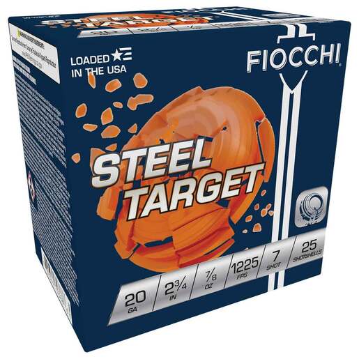 Fiocchi Target 20 Gauge 2-3/4in #7 7/8oz Target Shotshells Ammo - 25 Rounds Ammo - #7 25 Rounds - #7 Ammo