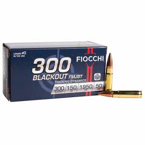 Fiocchi Training Dynamics 300 AAC Blackout 150gr FMJBT Rifle Ammo - 50 Rounds