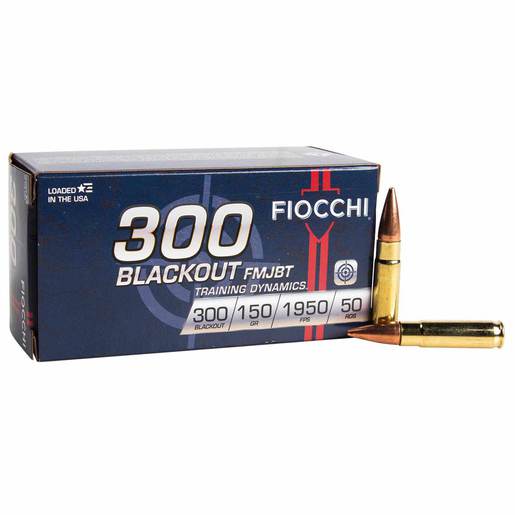 Fiocchi Training Dynamics 300 AAC Blackout 150gr FMJBT Rifle Ammo Ammo - 50 Rounds 50 Rounds Ammo