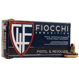 Fiocchi Training Dynamics 40 S&W 180gr FMJTC Handgun Ammo - 50 Rounds