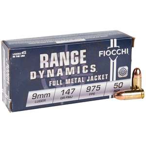 Fiocchi Training Dynamics 9mm Luger 147gr FMJ Handgun Ammo - 50 Rounds