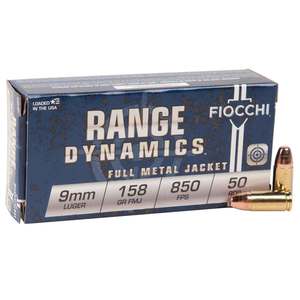 Fiocchi Training Dynamics 9mm Luger 158gr FMJ Handgun Ammo - 50 Rounds