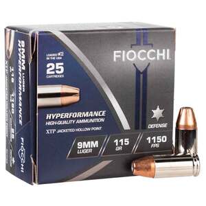 Fiocchi XTP 9mm Luger 115gr XTPHP Handgun Ammo - 25 Rounds