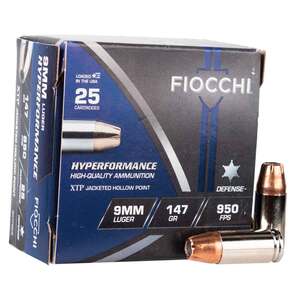 Fiocchi XTP 9mm Luger 147gr XTPHP Handgun Ammo - 25 Rounds