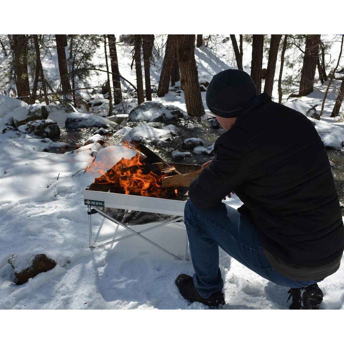 Fireside Outdoor Pop-Up Pit & Heat Shield Combo - Stainless Steel - Stainless Steel Fireside Outdoor Pop-Up Pit & Heat Shield Combo - Stainless Steel - Stainless Steel
