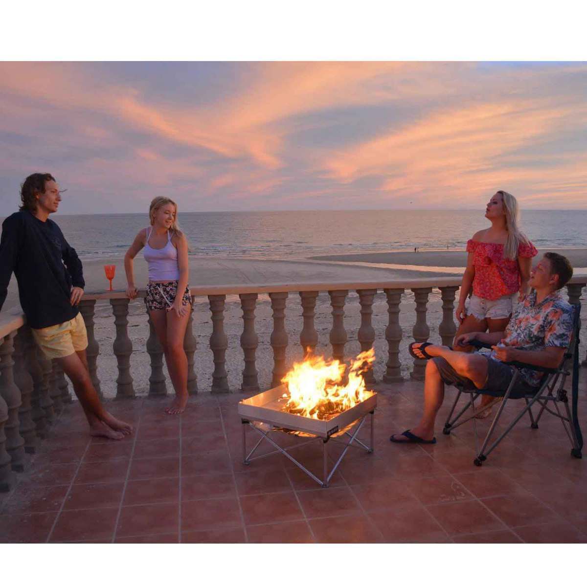 Fireside Outdoor Pop-Up Pit & Heat Shield Combo - Stainless Steel - Stainless Steel Fireside Outdoor Pop-Up Pit & Heat Shield Combo - Stainless Steel - Stainless Steel